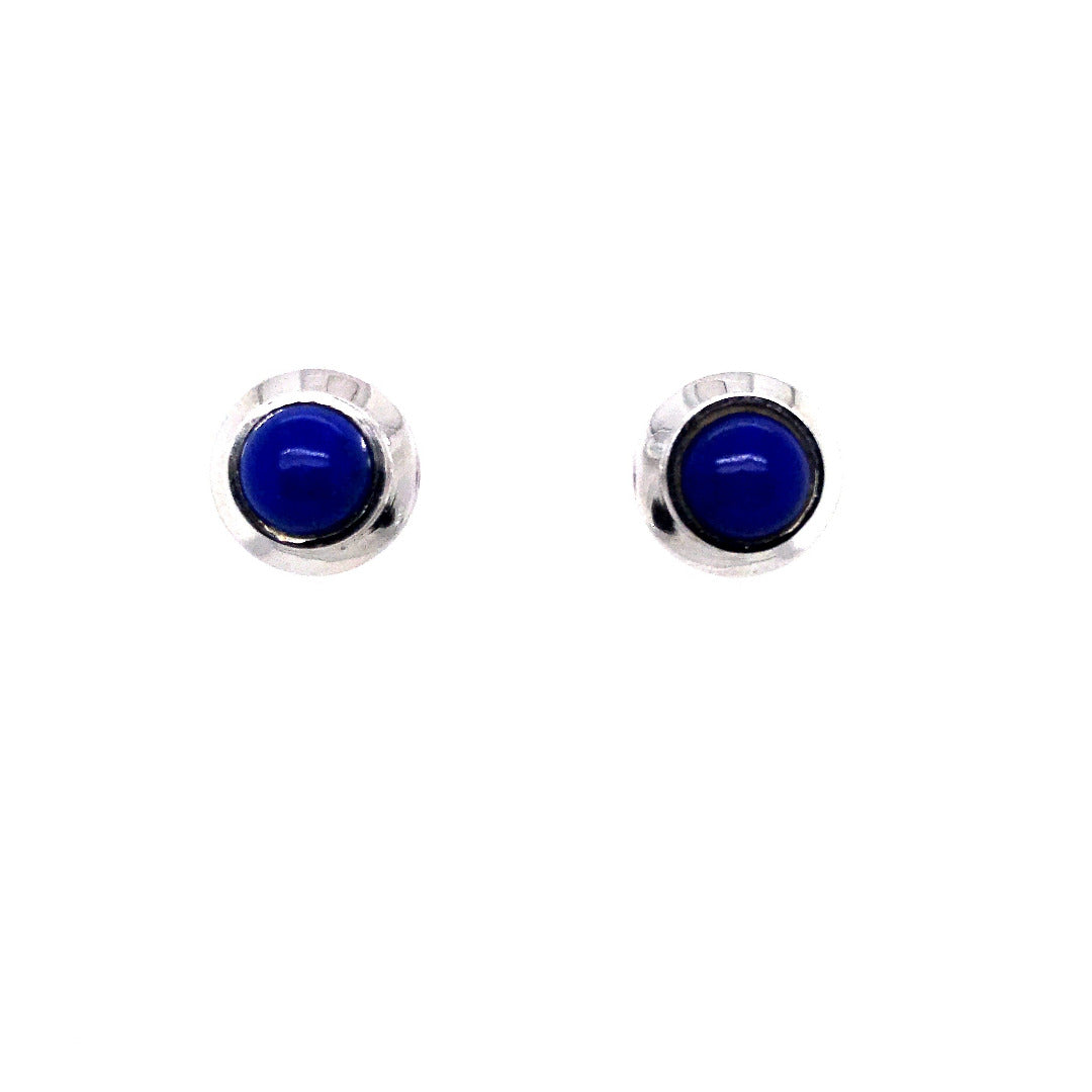 antike-ohrringe-Ohrstecker Weissgold 750 mit Lapislazuli-[SKU]-Prejou