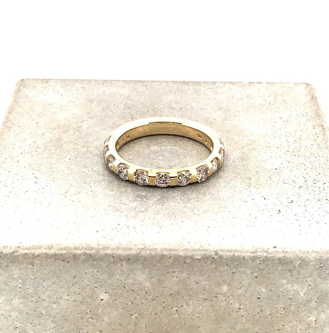 antiker-echtschmuck-antike-ringe-Half-Eternity Ring Gelbgold 585 mit Brillanten-10409-Prejou