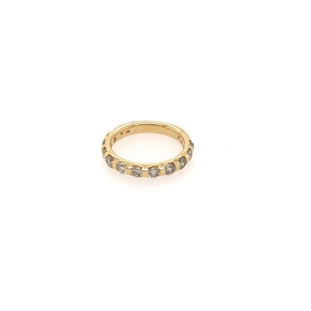 antiker-echtschmuck-antike-ringe-Half-Eternity Ring Gelbgold 585 mit Brillanten-10409-Prejou