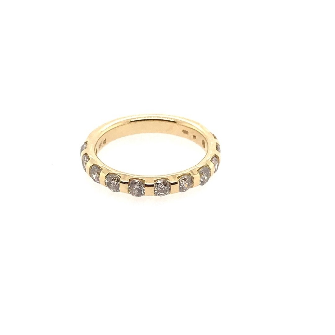 antiker-echtschmuck-antike-ringe-Half-Eternity Ring Gelbgold 585 mit Brillanten-10409-Prejou