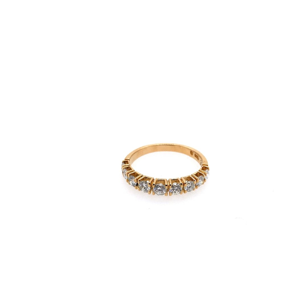 antiker-echtschmuck-antike-ringe-Half-Eternity Ring Gelbgold 750 mit Brillant-11082-Prejou
