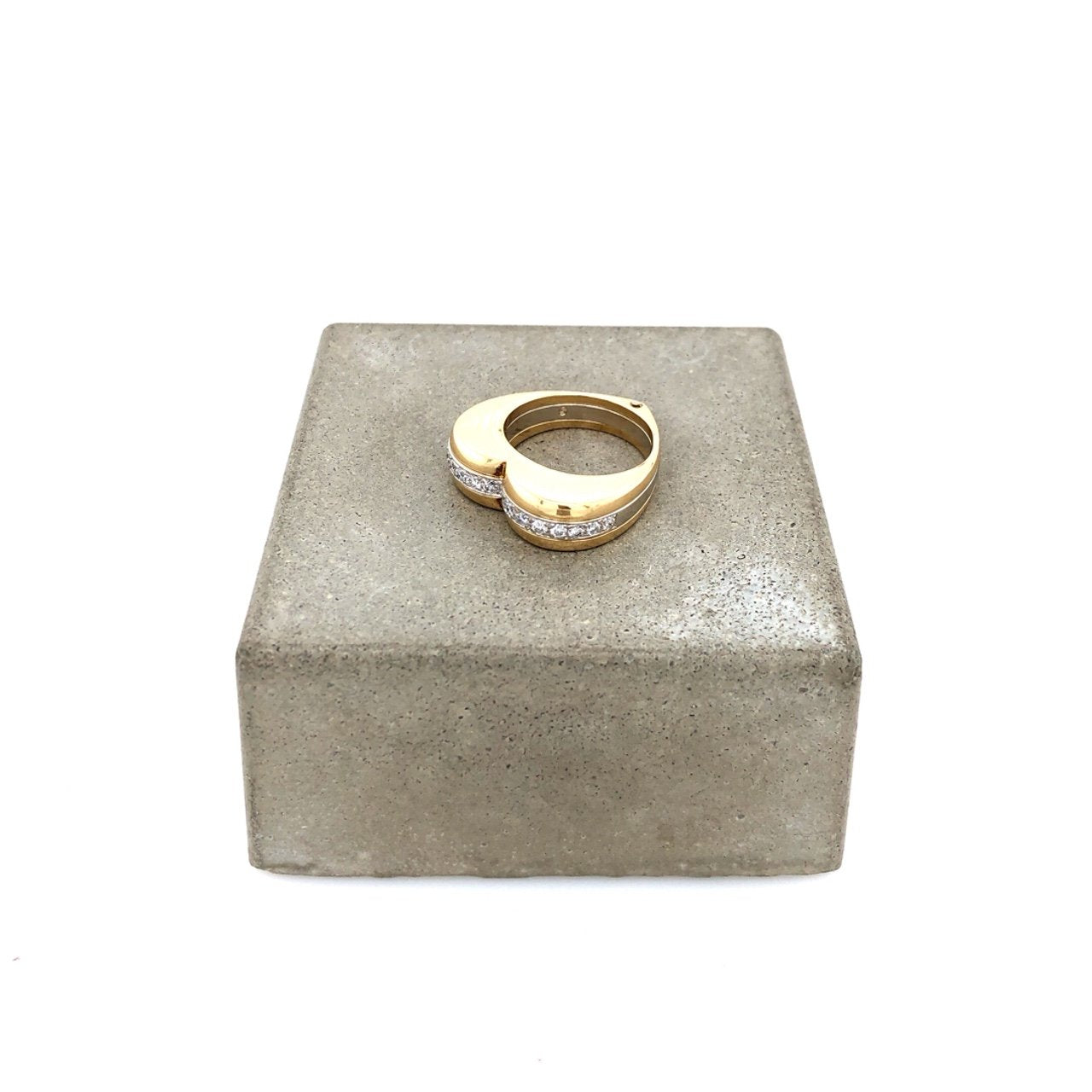 antiker-echtschmuck-antike-ringe-Herz-Ring Bicolor Gold 750 mit Brillanten-10467-Prejou