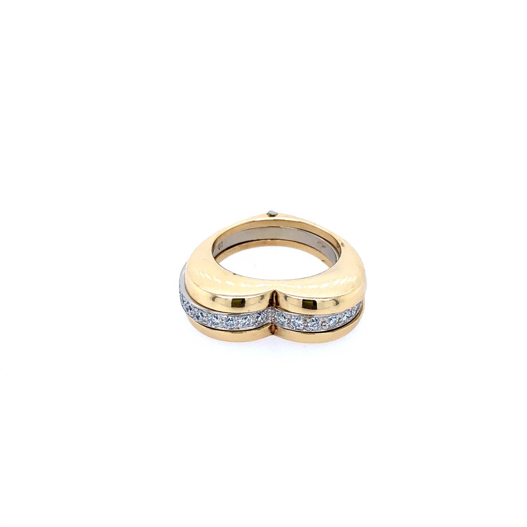 antiker-echtschmuck-antike-ringe-Herz-Ring Bicolor Gold 750 mit Brillanten-10467-Prejou