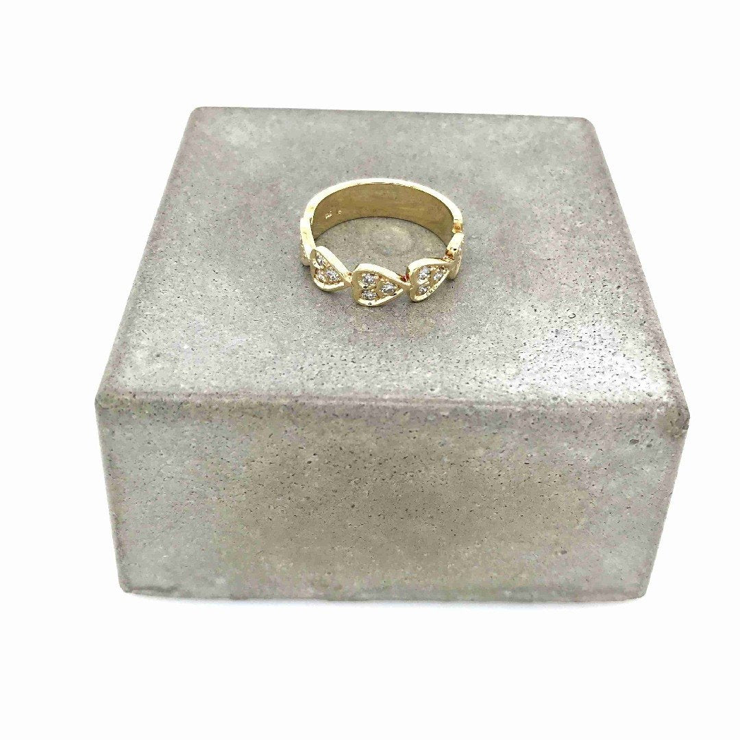 antiker-echtschmuck-antike-ringe-Herz-Ring Gelbgold 585 mit Brillanten-10355-Prejou