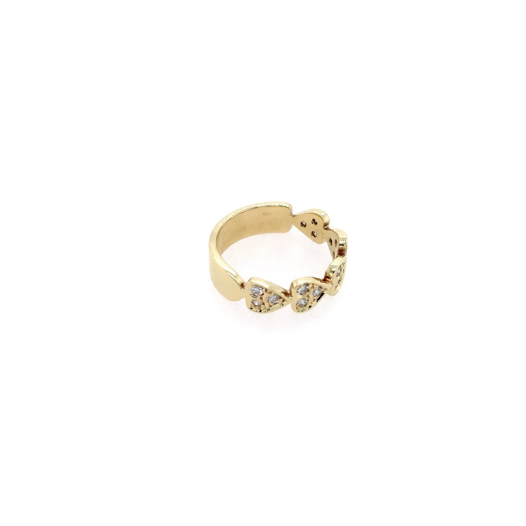 antiker-echtschmuck-antike-ringe-Herz-Ring Gelbgold 585 mit Brillanten-10355-Prejou