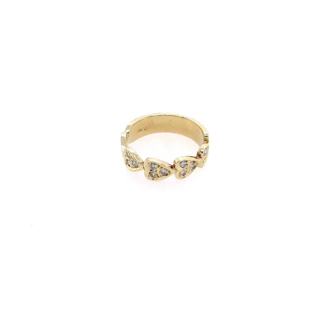 antiker-echtschmuck-antike-ringe-Herz-Ring Gelbgold 585 mit Brillanten-10355-Prejou