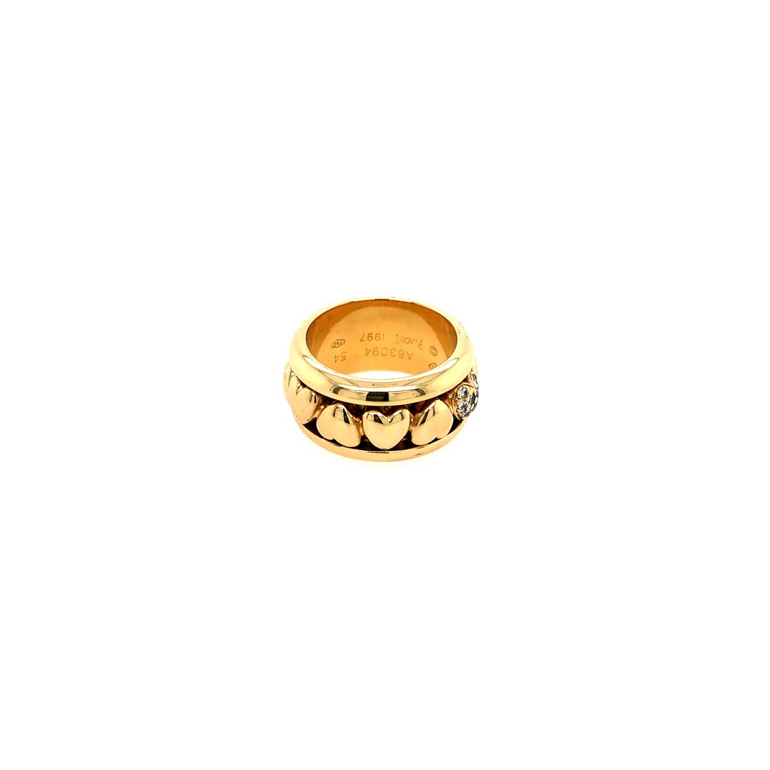 antiker-echtschmuck-antike-ringe-Piaget Ring Gelbgold 750 mit Herzen &amp; Brillanten-10252-Prejou