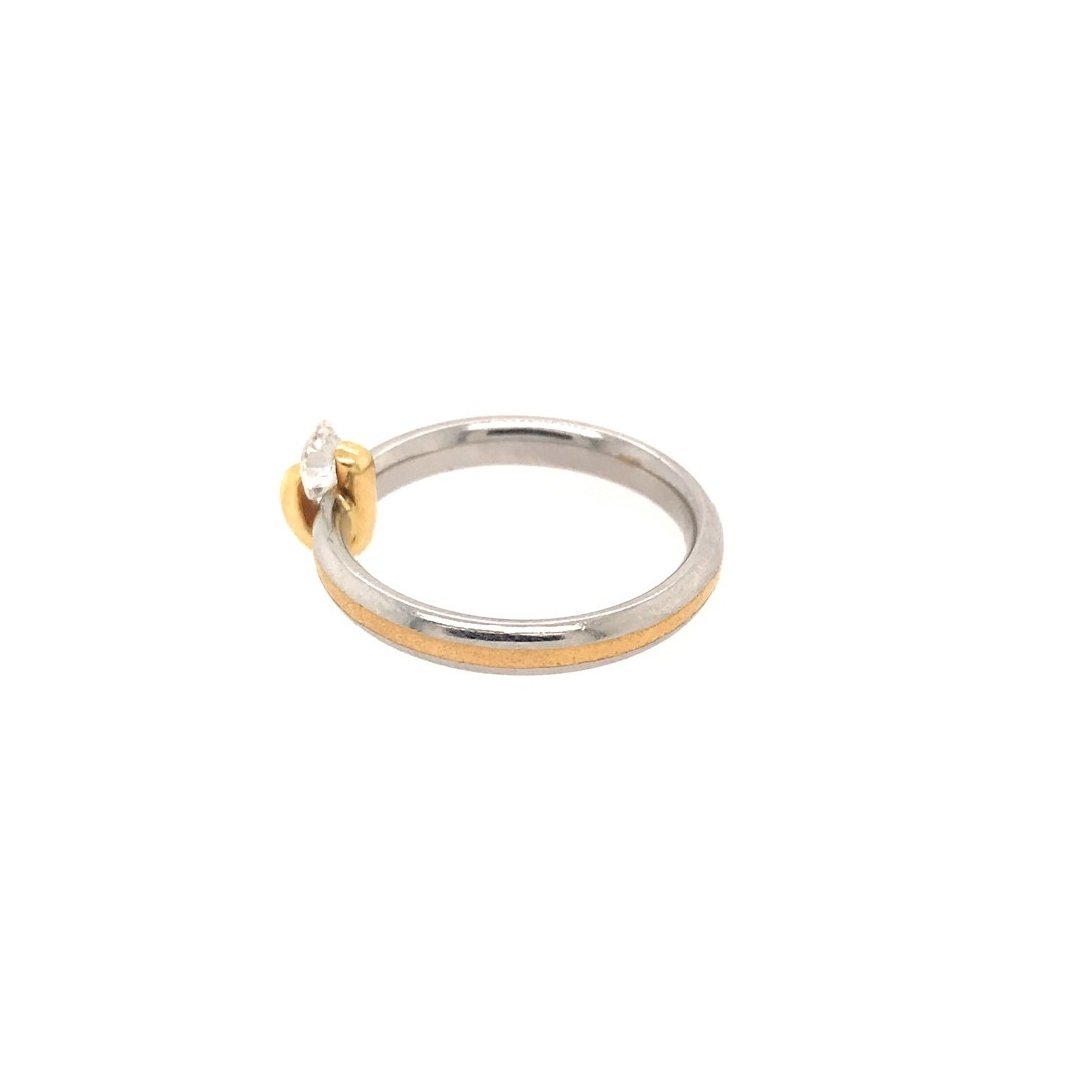 antiker-echtschmuck-antike-ringe-Platin Ring Bicolor mit Brillant-10311-Prejou