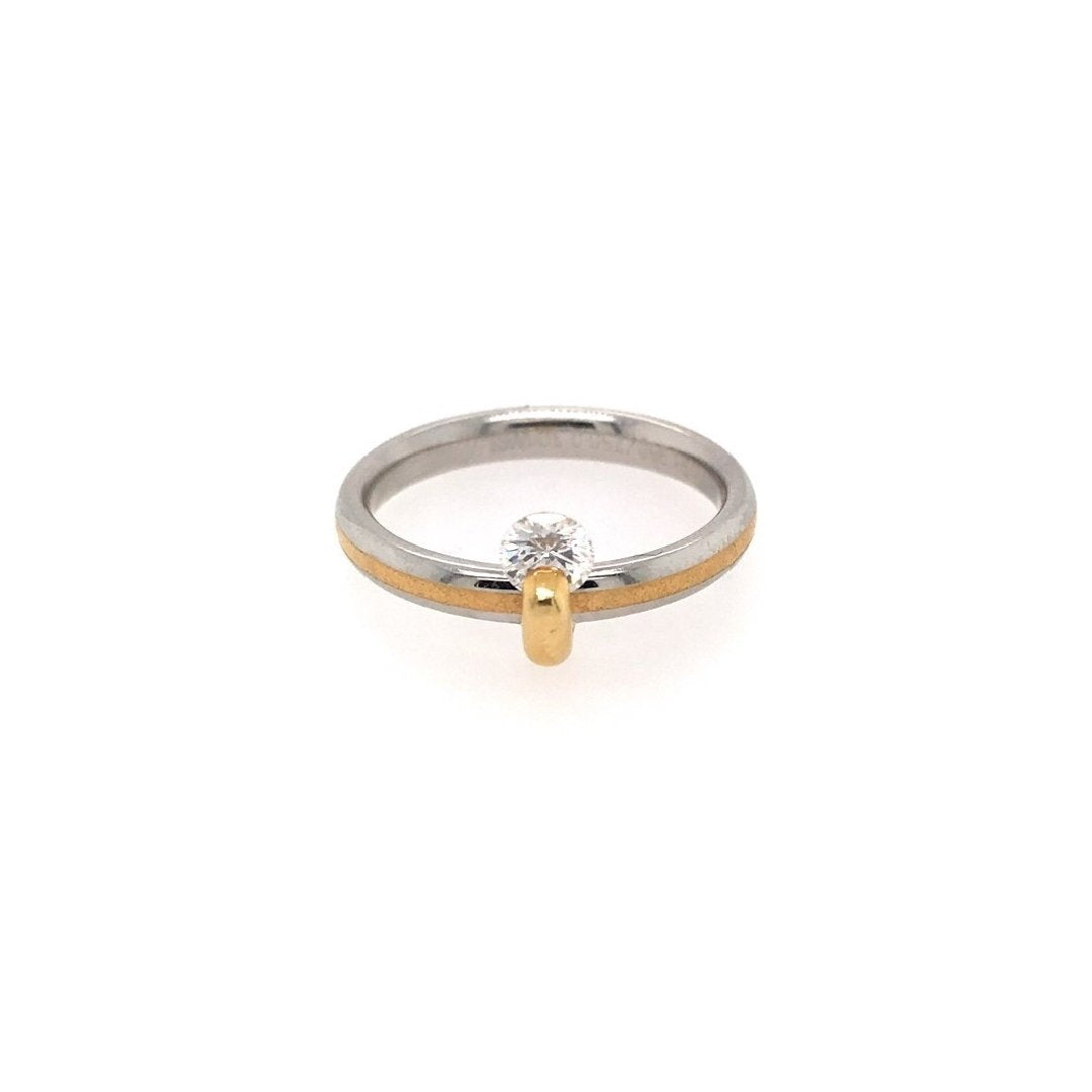 antiker-echtschmuck-antike-ringe-Platin Ring Bicolor mit Brillant-10311-Prejou