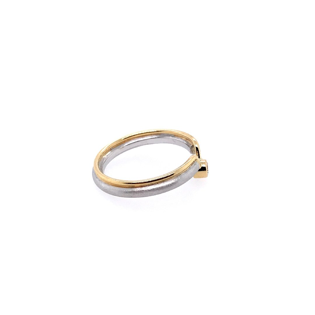 antiker-echtschmuck-antike-ringe-Platin Ring Bicolor mit Brillanten-10094-Prejou