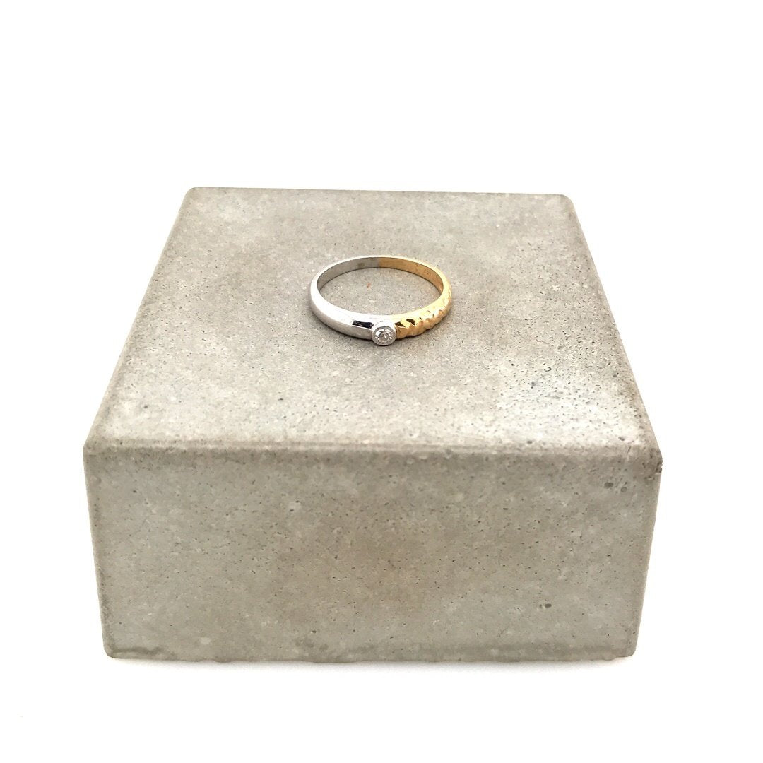 antiker-echtschmuck-antike-ringe-Ring Bicolor Gold 585 mit Brillant-10019-Prejou
