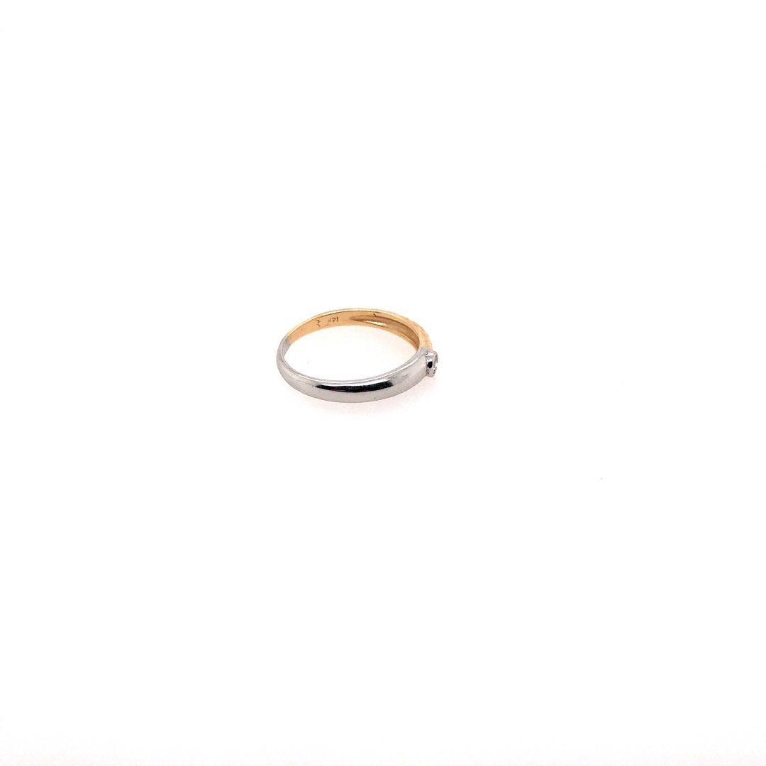 antiker-echtschmuck-antike-ringe-Ring Bicolor Gold 585 mit Brillant-10019-Prejou
