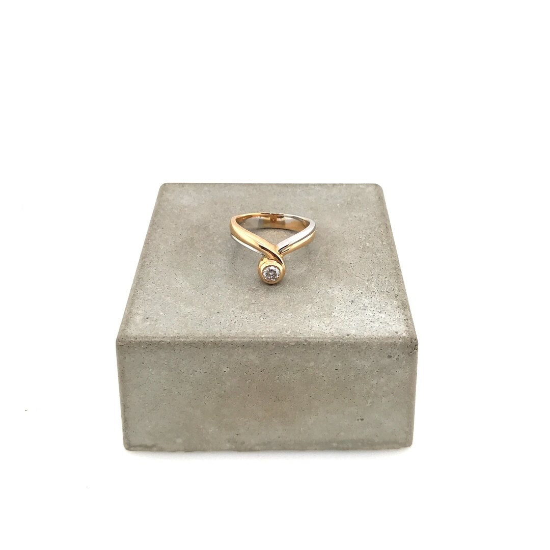 antiker-echtschmuck-antike-ringe-Ring Bicolor Gold 585 mit Brillant-10173-Prejou