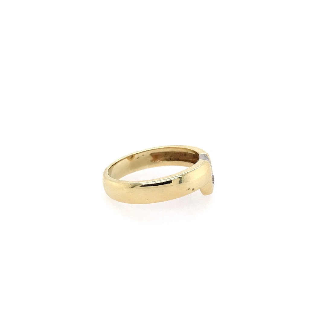 antiker-echtschmuck-antike-ringe-Ring Bicolor Gold 585 mit Brillant-10532-Prejou