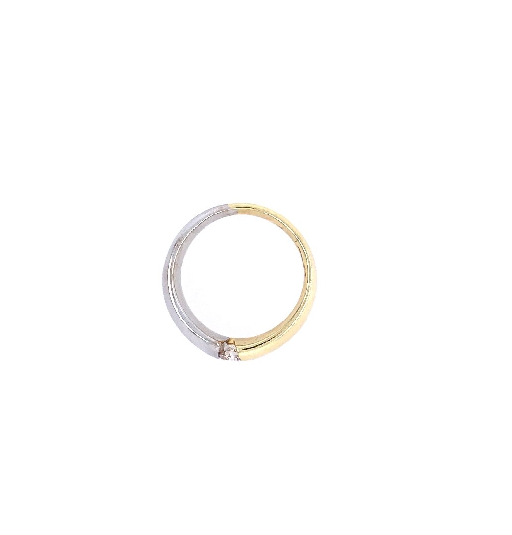 antiker-echtschmuck-antike-ringe-Ring Bicolor Gold 585 mit Brillant-10561-Prejou