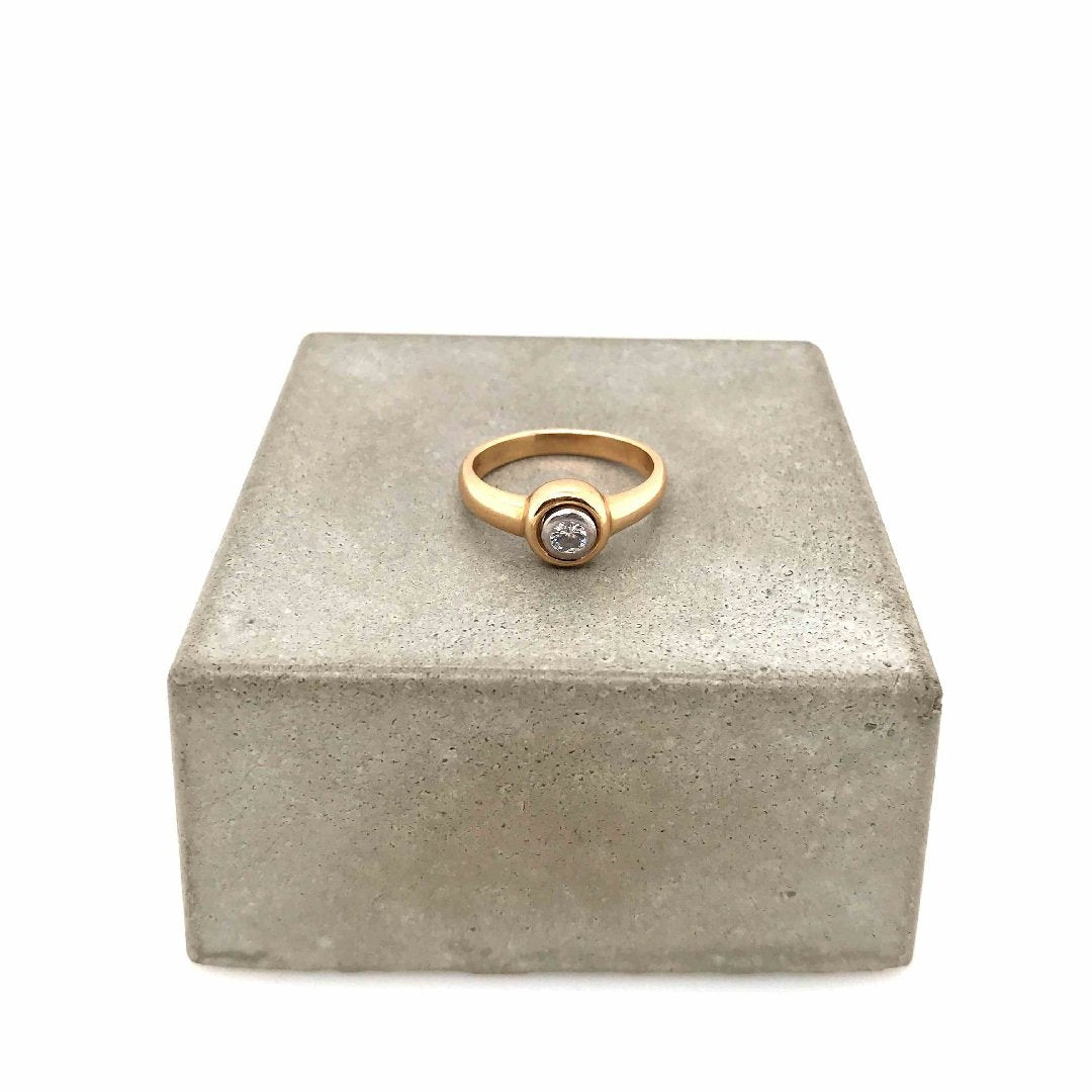 antiker-echtschmuck-antike-ringe-Ring Bicolor Gold 585 mit Brillant-10579-Prejou