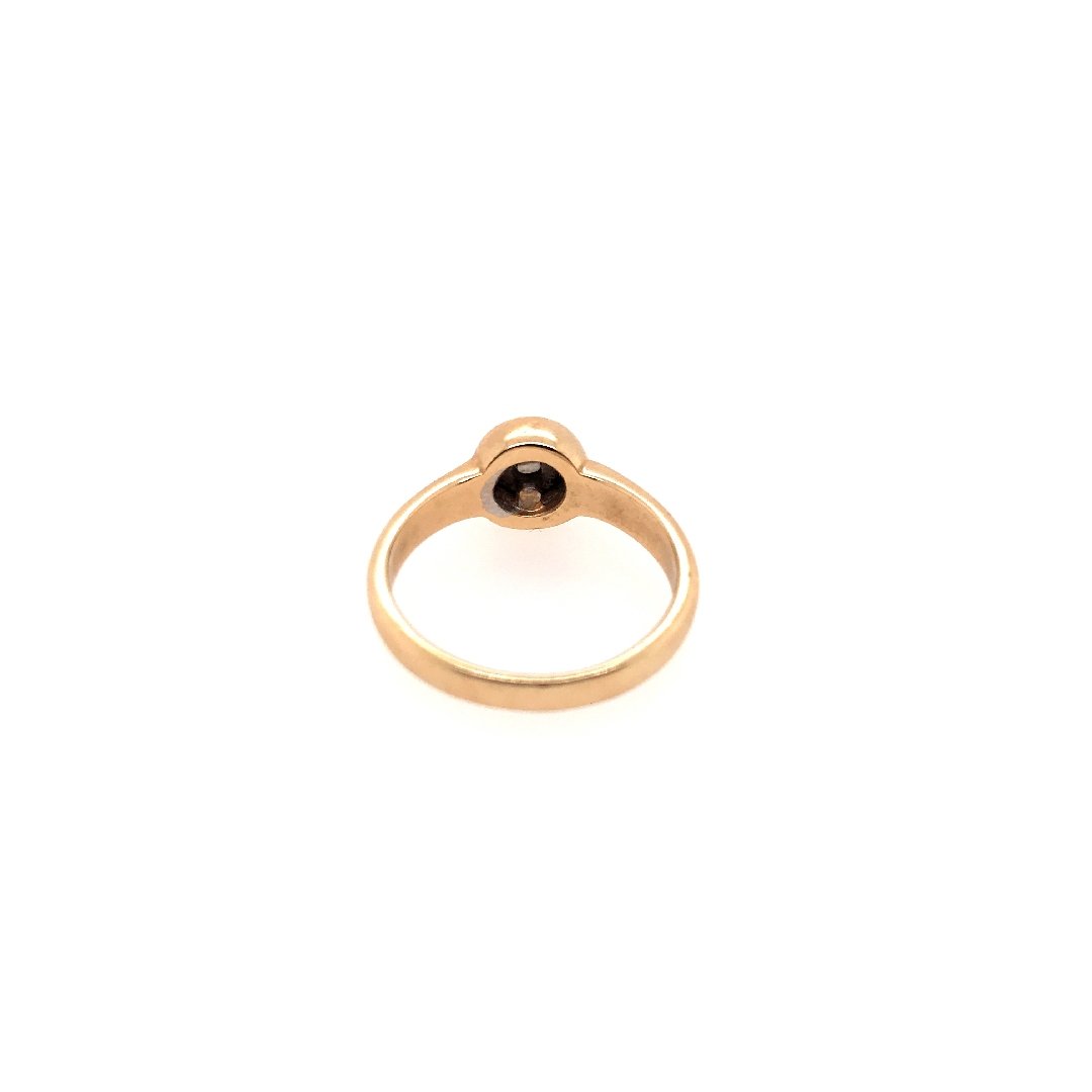 antiker-echtschmuck-antike-ringe-Ring Bicolor Gold 585 mit Brillant-10579-Prejou