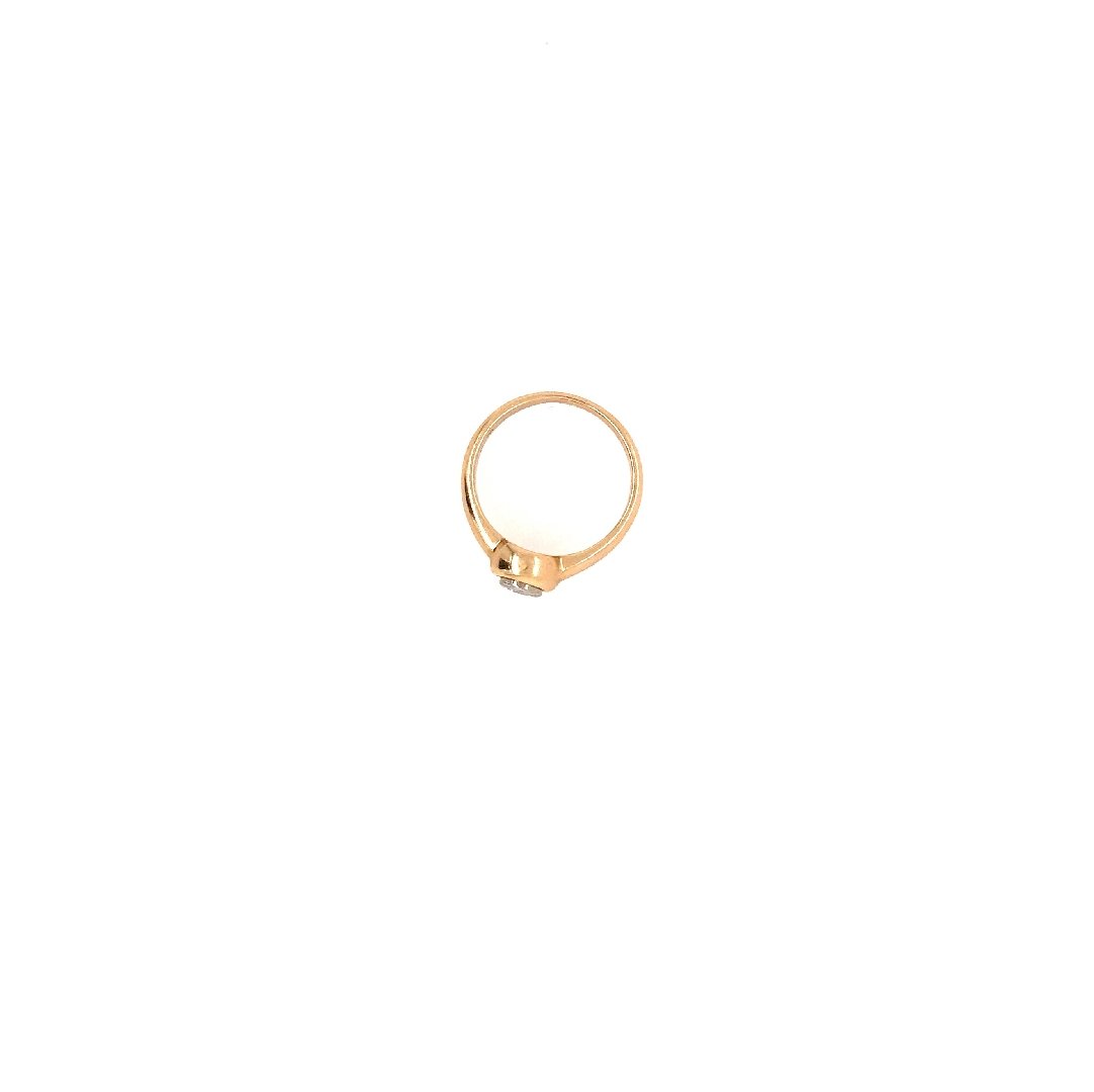 antiker-echtschmuck-antike-ringe-Ring Bicolor Gold 585 mit Brillant-10579-Prejou