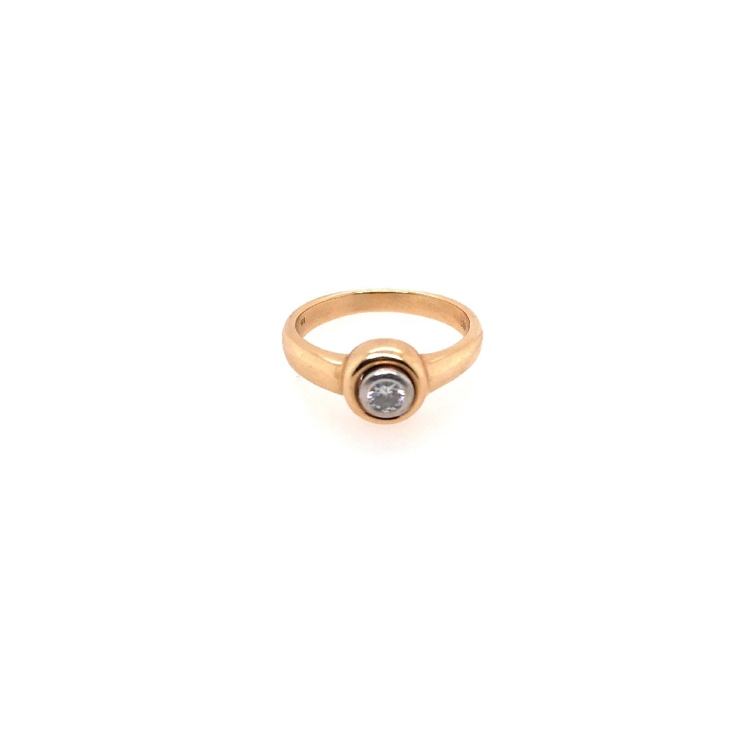 antiker-echtschmuck-antike-ringe-Ring Bicolor Gold 585 mit Brillant-10579-Prejou