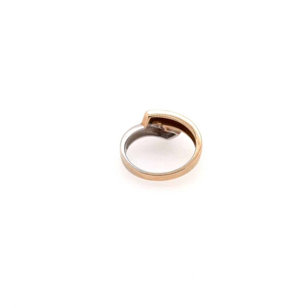 antiker-echtschmuck-antike-ringe-Ring Bicolor Gold 585 mit Brillant-10698-Prejou