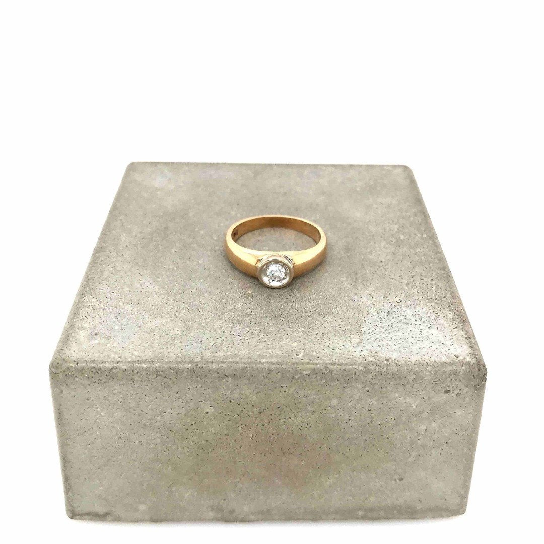 antiker-echtschmuck-antike-ringe-Ring Bicolor Gold 585 mit Brillant-10843-Prejou