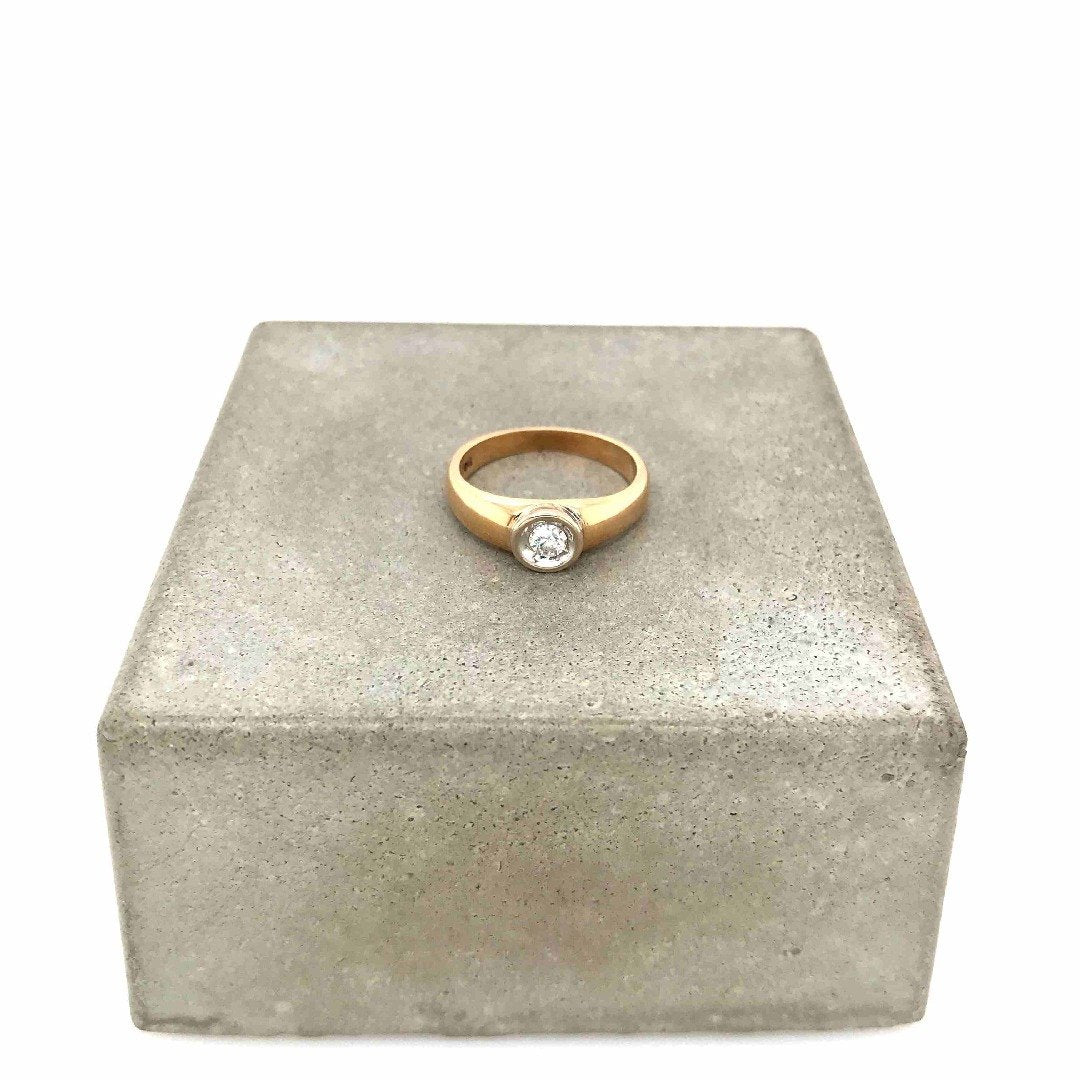 antiker-echtschmuck-antike-ringe-Ring Bicolor Gold 585 mit Brillant-10843-Prejou