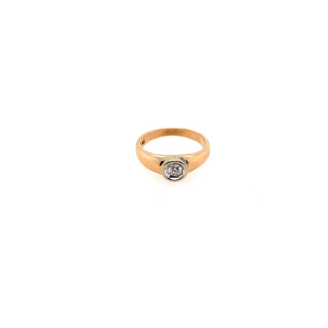 antiker-echtschmuck-antike-ringe-Ring Bicolor Gold 585 mit Brillant-10843-Prejou