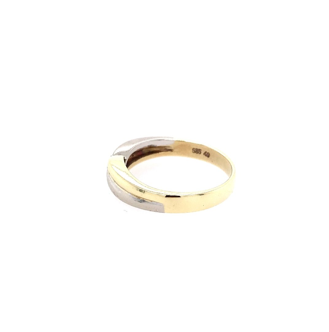 antiker-echtschmuck-antike-ringe-Ring Bicolor Gold 585 mit Brillant-11101-Prejou