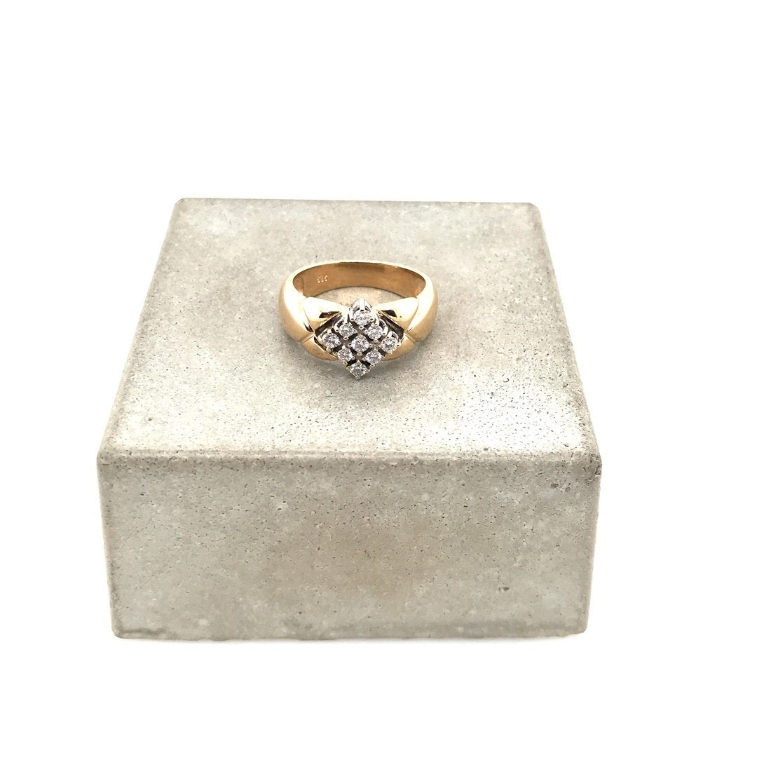 antiker-echtschmuck-antike-ringe-Ring Bicolor Gold 585 mit Brillanten-10012-Prejou