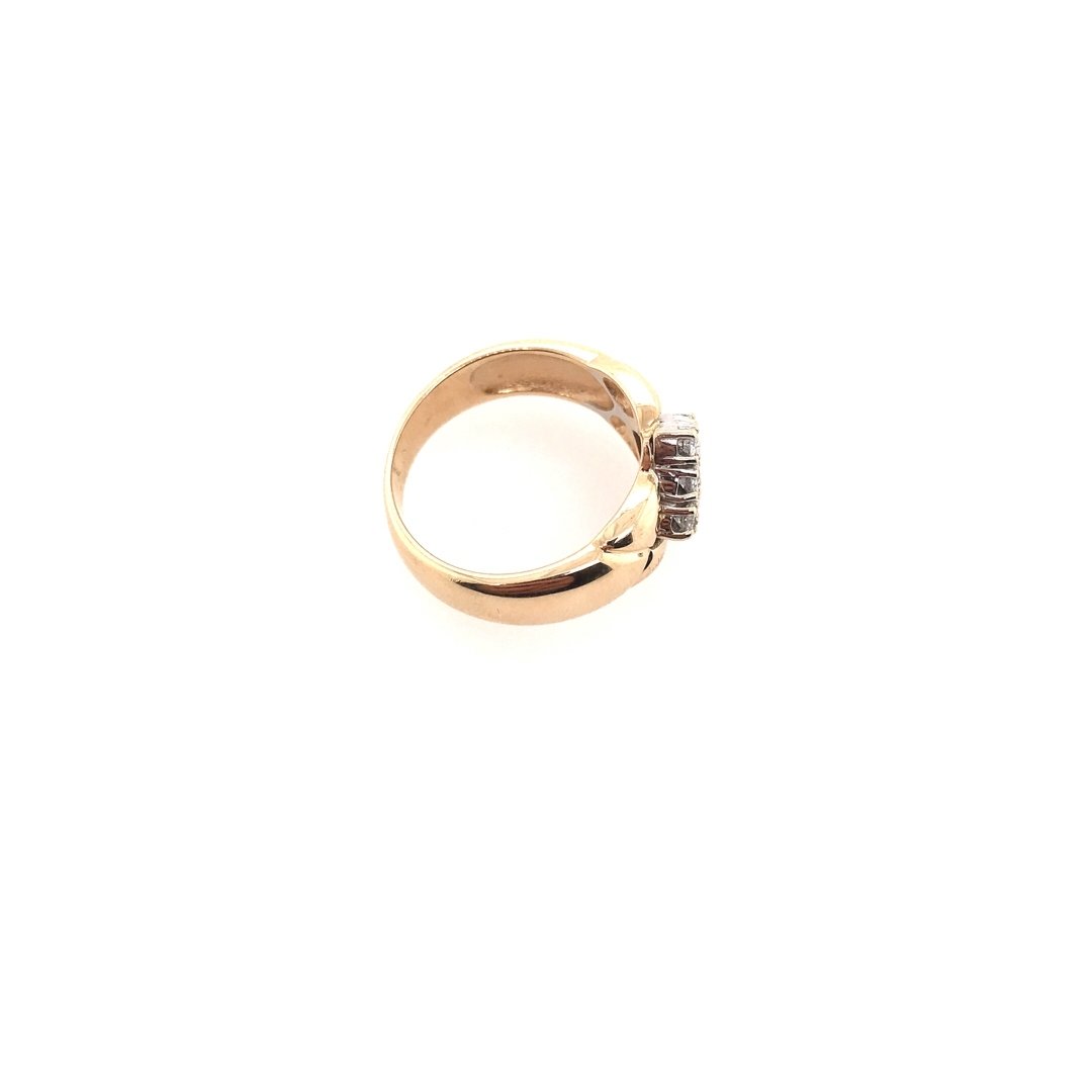 antiker-echtschmuck-antike-ringe-Ring Bicolor Gold 585 mit Brillanten-10012-Prejou