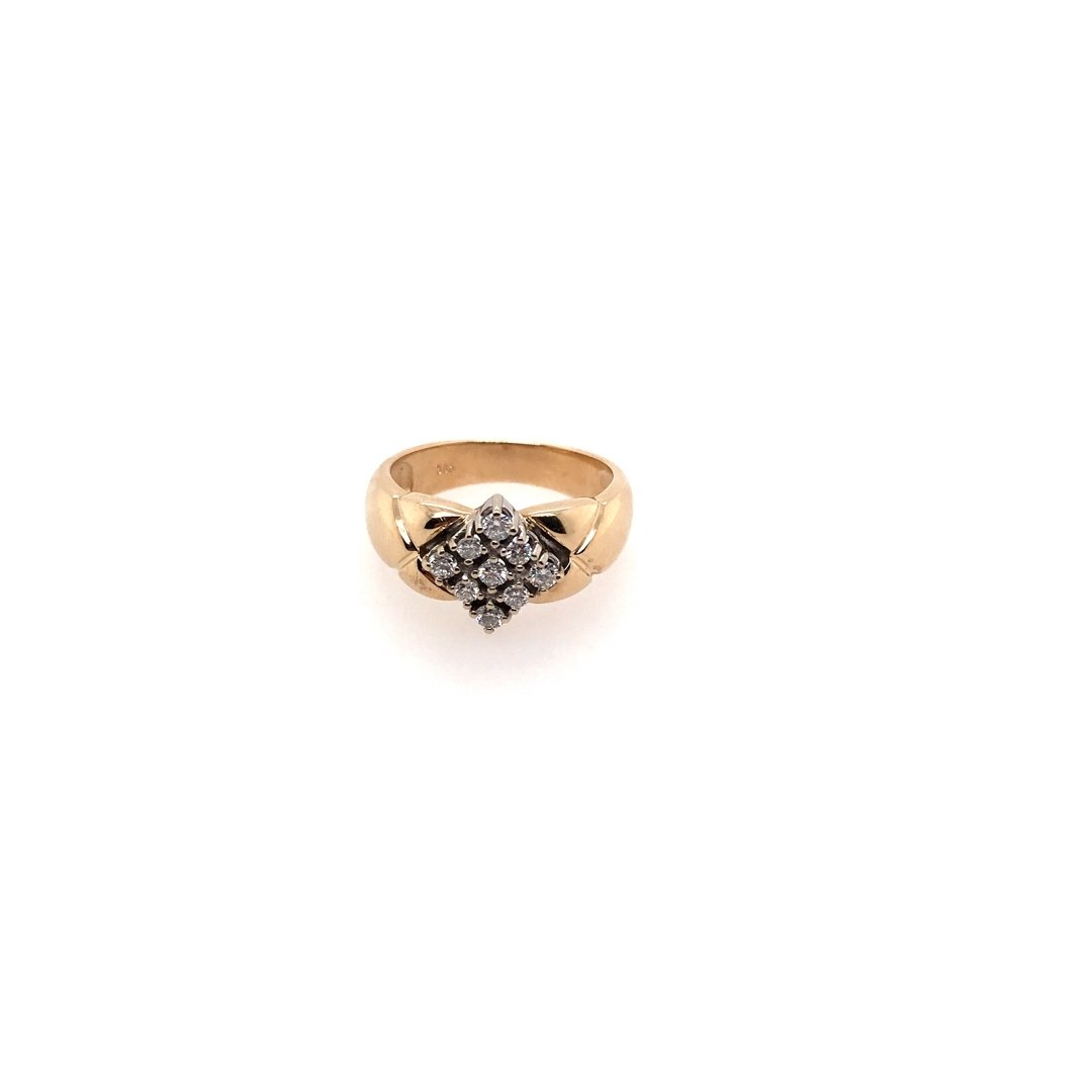 antiker-echtschmuck-antike-ringe-Ring Bicolor Gold 585 mit Brillanten-10012-Prejou