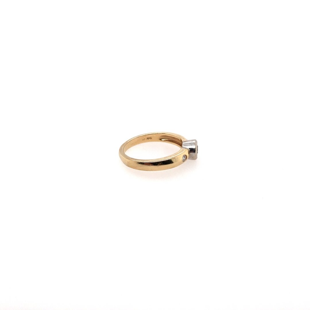 antiker-echtschmuck-antike-ringe-Ring Bicolor Gold 585 mit Brillanten-10043-Prejou