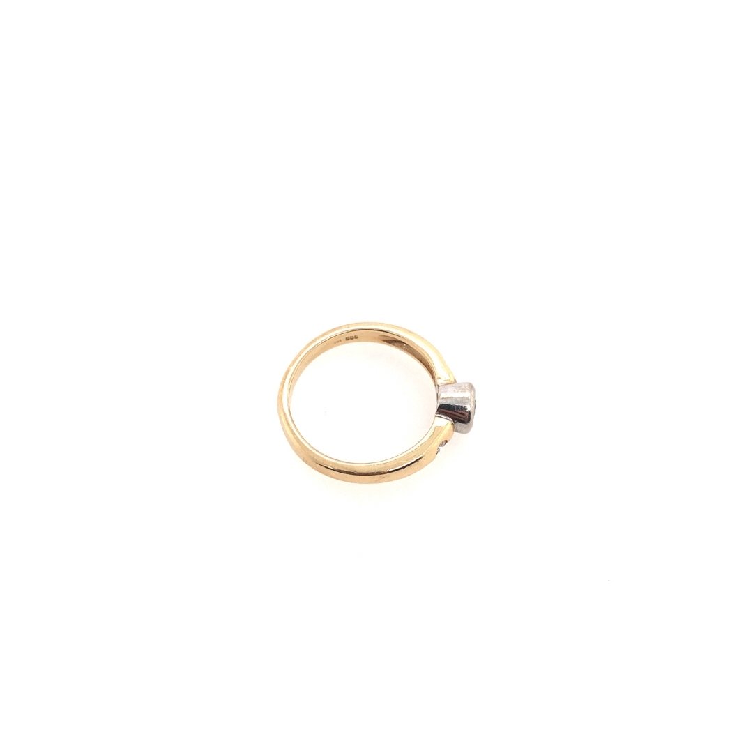antiker-echtschmuck-antike-ringe-Ring Bicolor Gold 585 mit Brillanten-10043-Prejou