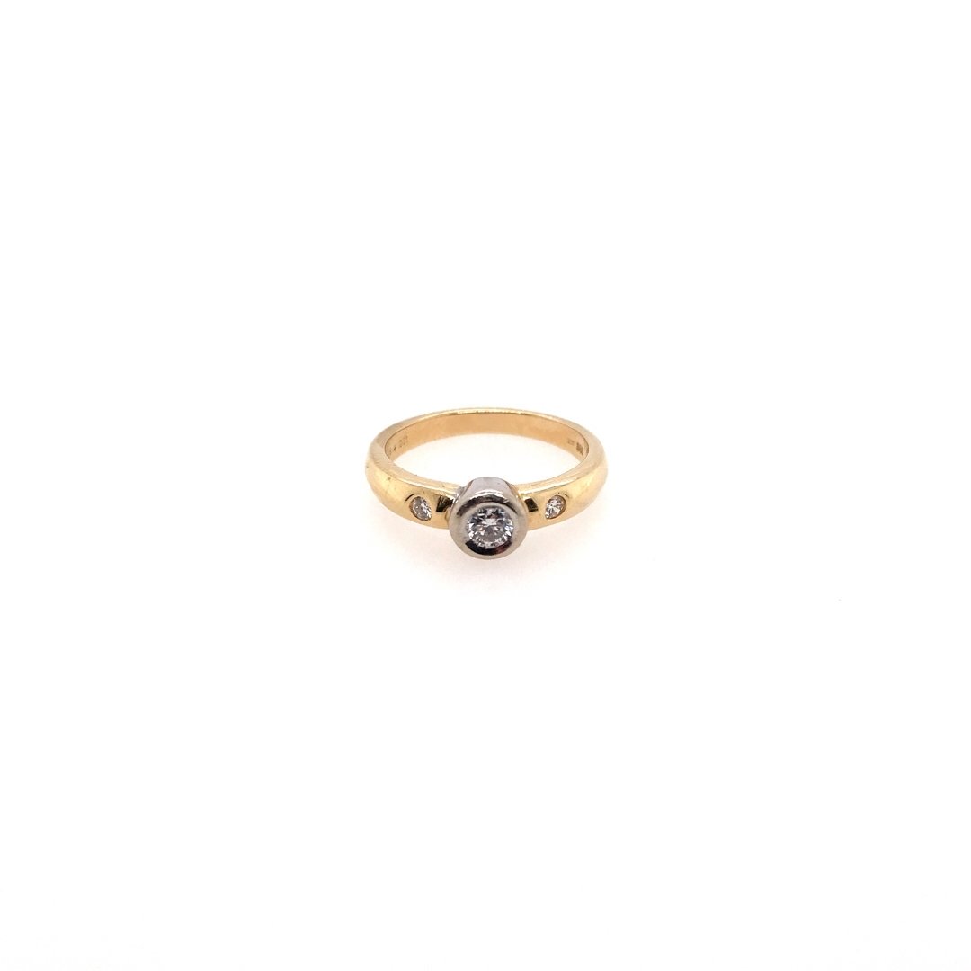 antiker-echtschmuck-antike-ringe-Ring Bicolor Gold 585 mit Brillanten-10043-Prejou