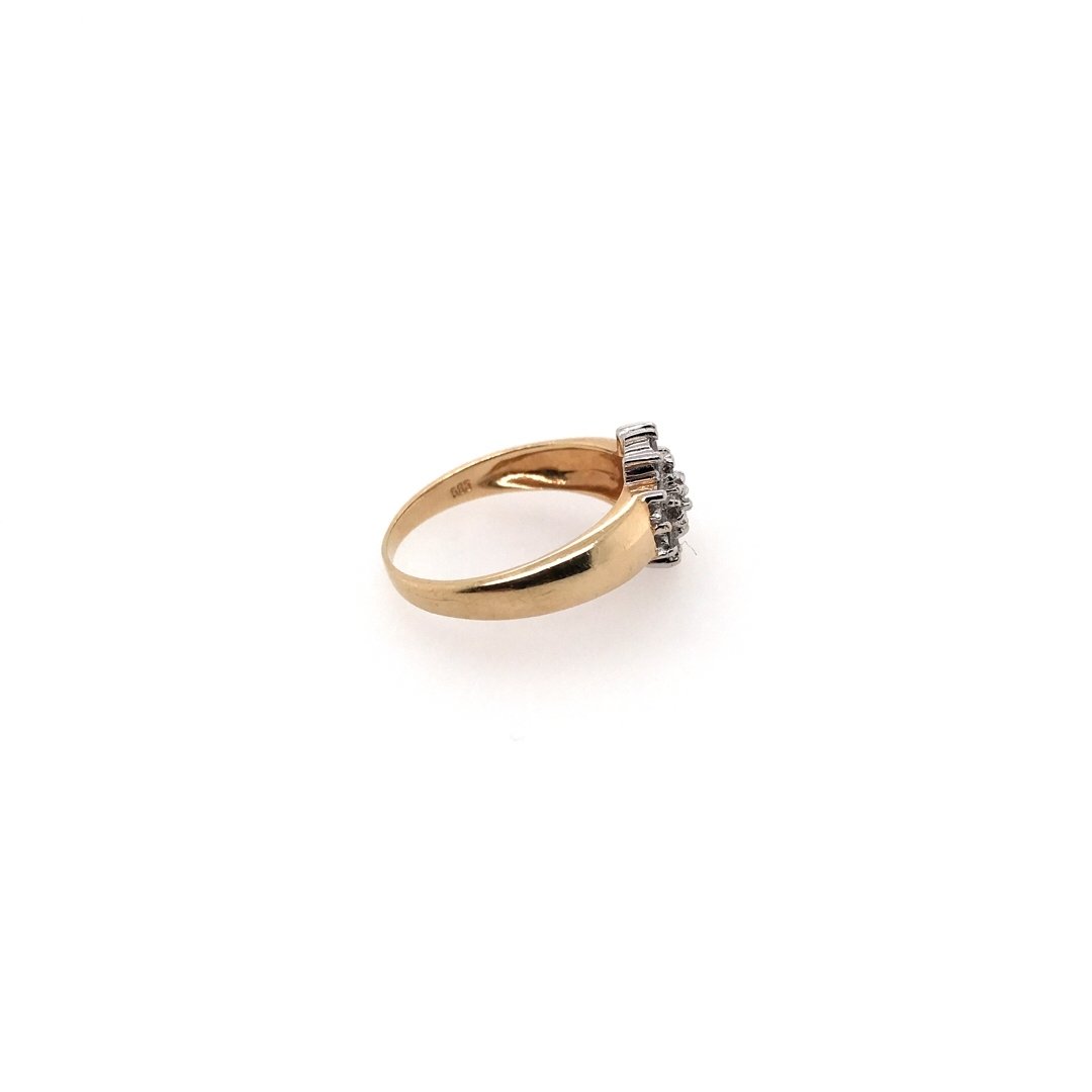 antiker-echtschmuck-antike-ringe-Ring Bicolor Gold 585 mit Brillanten-10060-Prejou