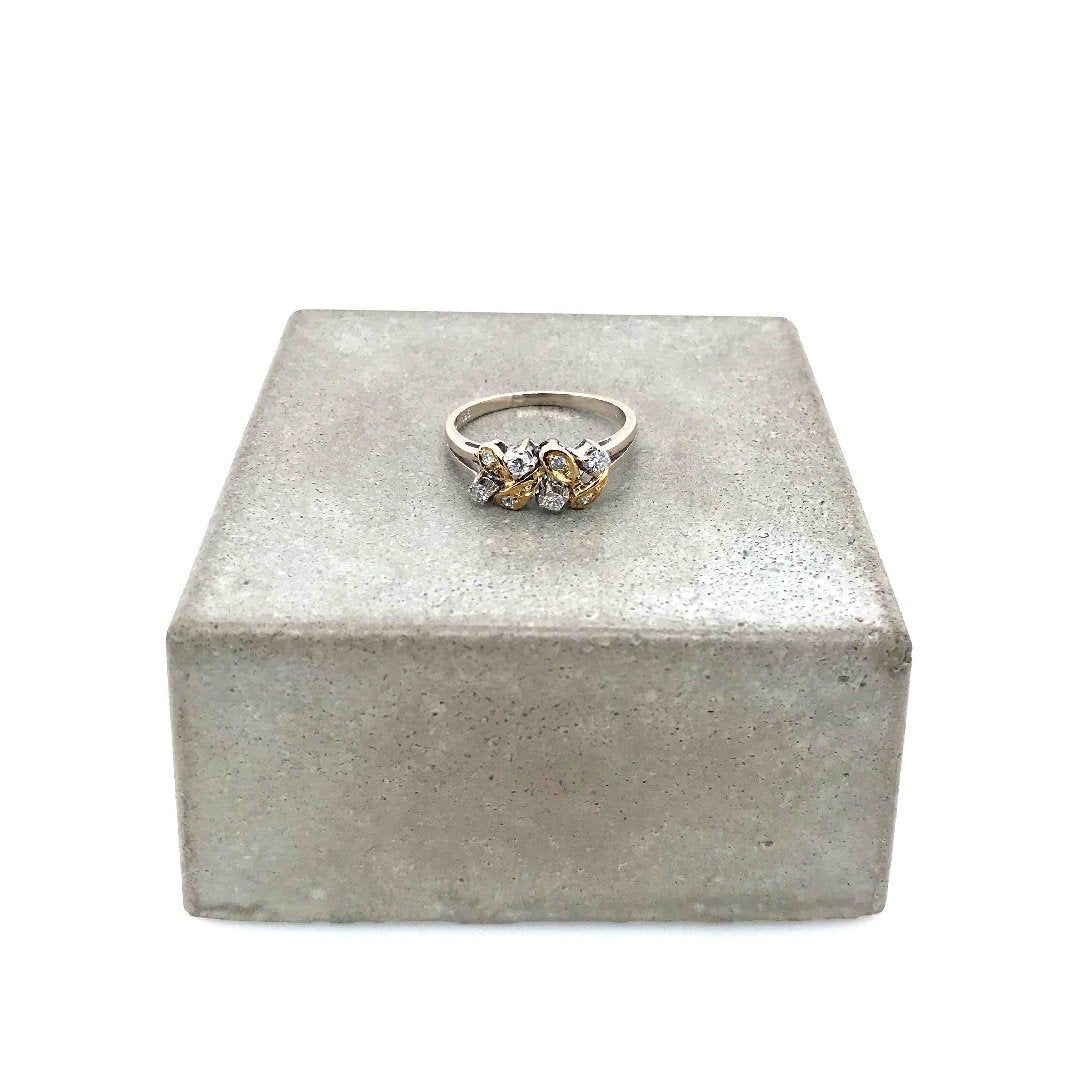 antiker-echtschmuck-antike-ringe-Ring Bicolor Gold 585 mit Brillanten-10084-Prejou