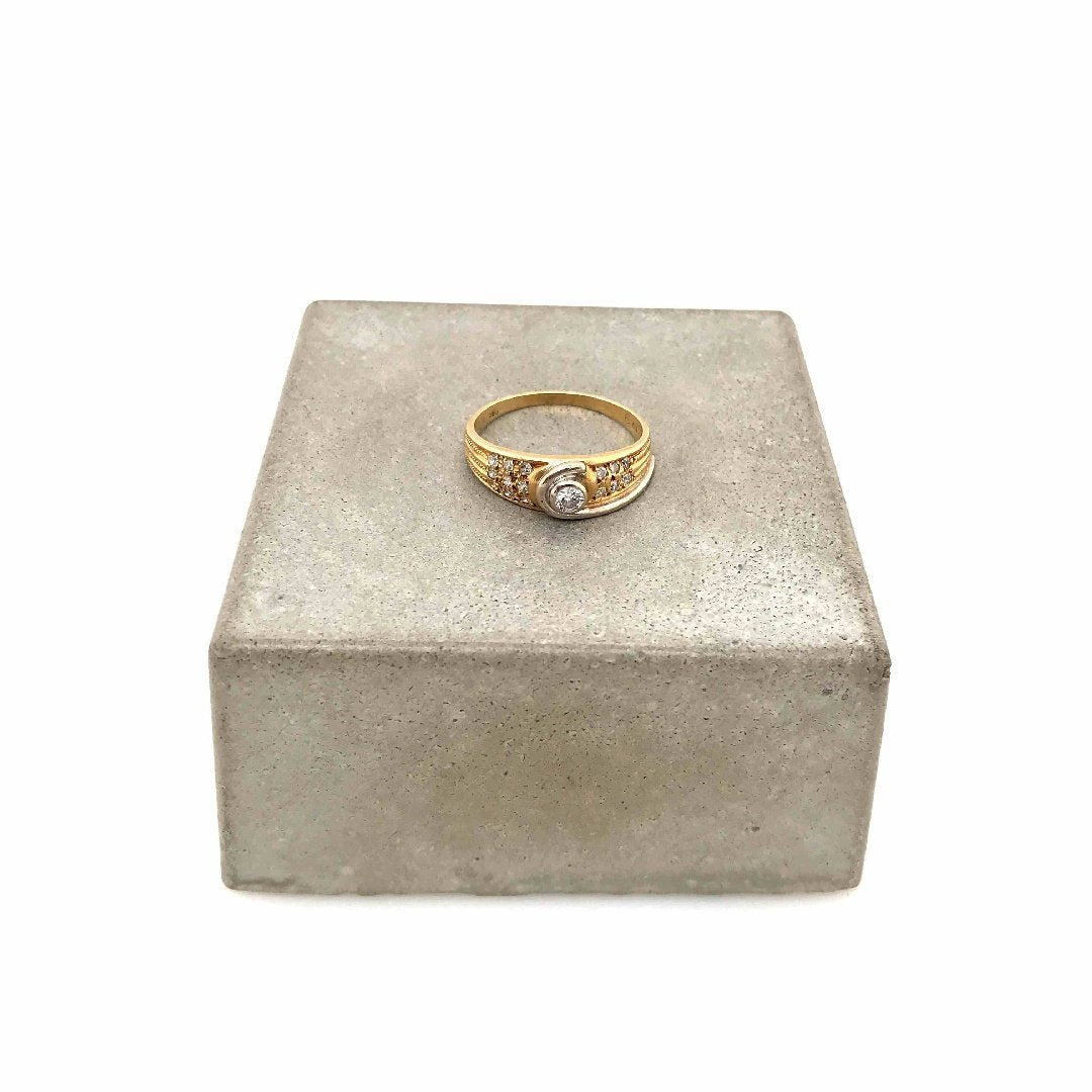 antiker-echtschmuck-antike-ringe-Ring Bicolor Gold 585 mit Brillanten-10202-Prejou