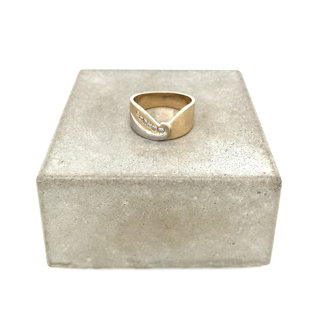 antiker-echtschmuck-antike-ringe-Ring Bicolor Gold 585 mit Brillanten-10287-Prejou
