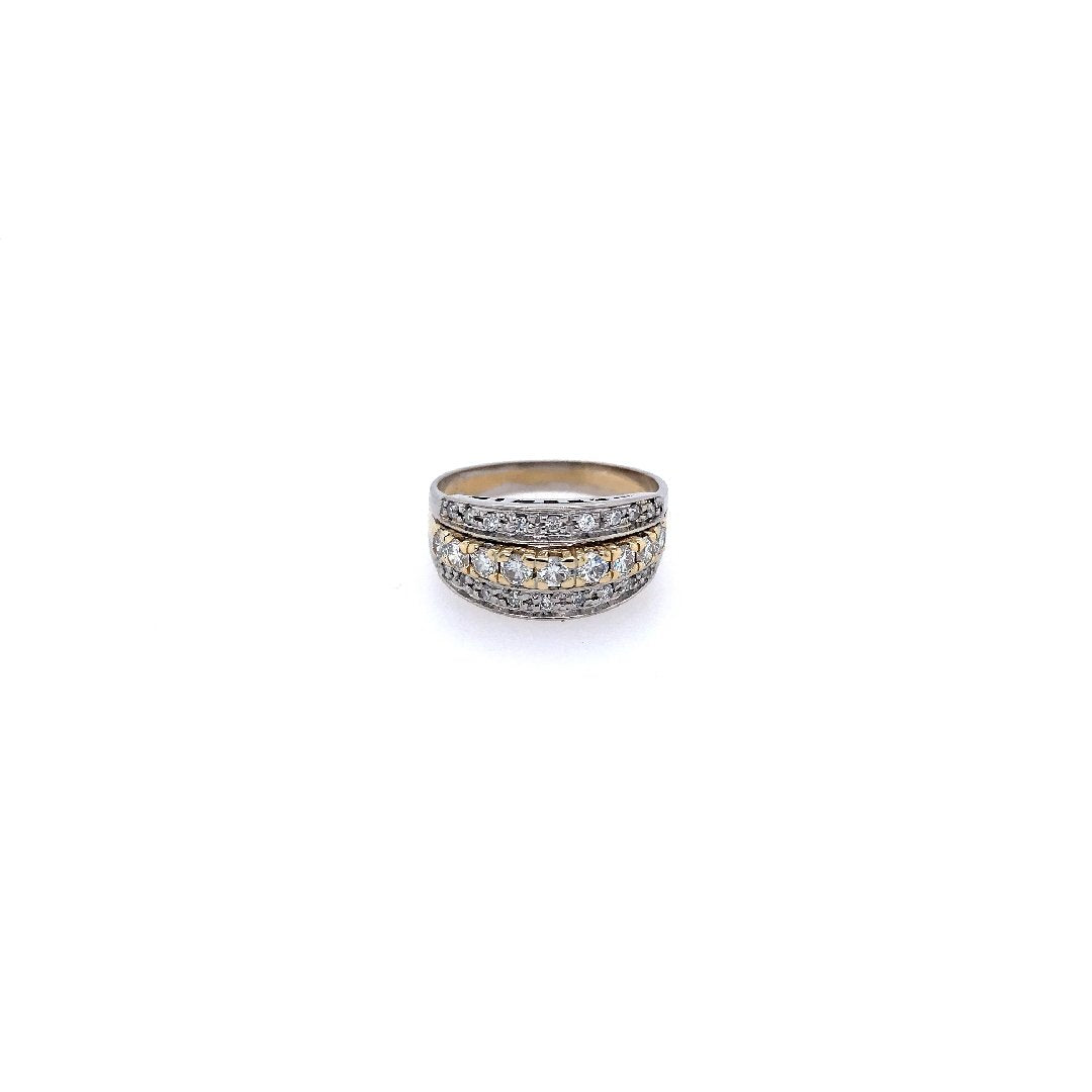 antiker-echtschmuck-antike-ringe-Ring Bicolor Gold 585 mit Brillanten-10323-Prejou