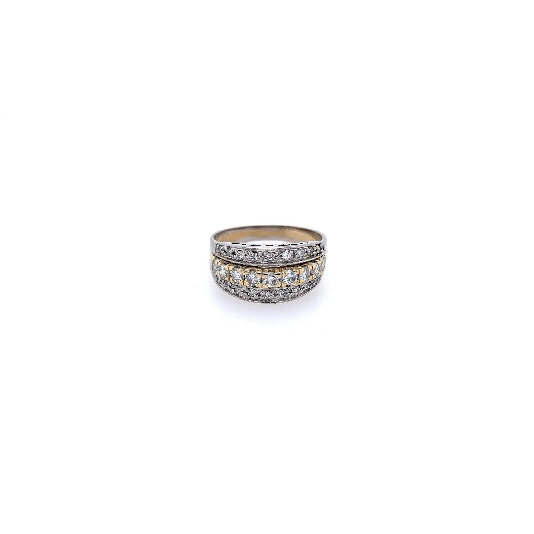 antiker-echtschmuck-antike-ringe-Ring Bicolor Gold 585 mit Brillanten-10323-Prejou