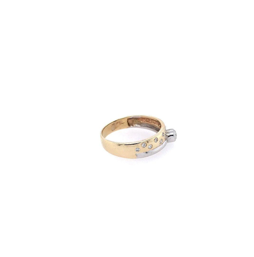 antiker-echtschmuck-antike-ringe-Ring Bicolor Gold 585 mit Brillanten-10413-Prejou