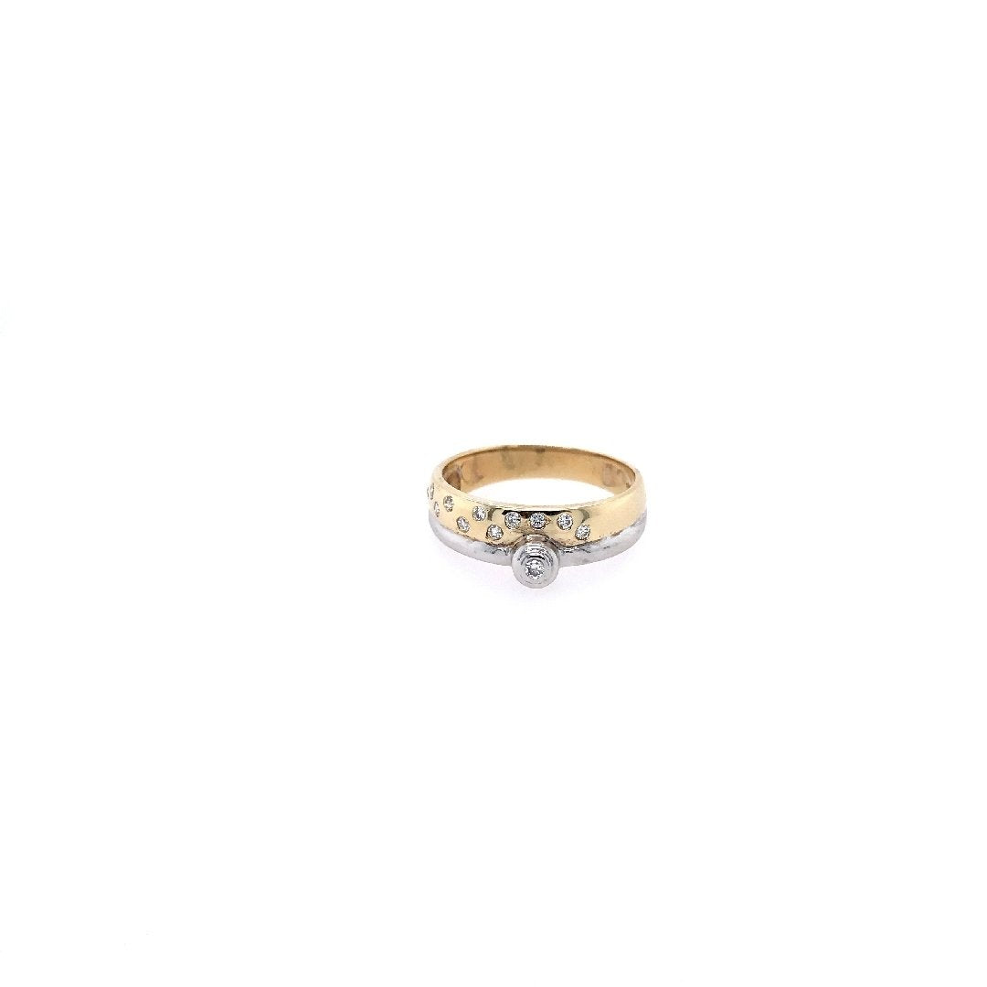 antiker-echtschmuck-antike-ringe-Ring Bicolor Gold 585 mit Brillanten-10413-Prejou