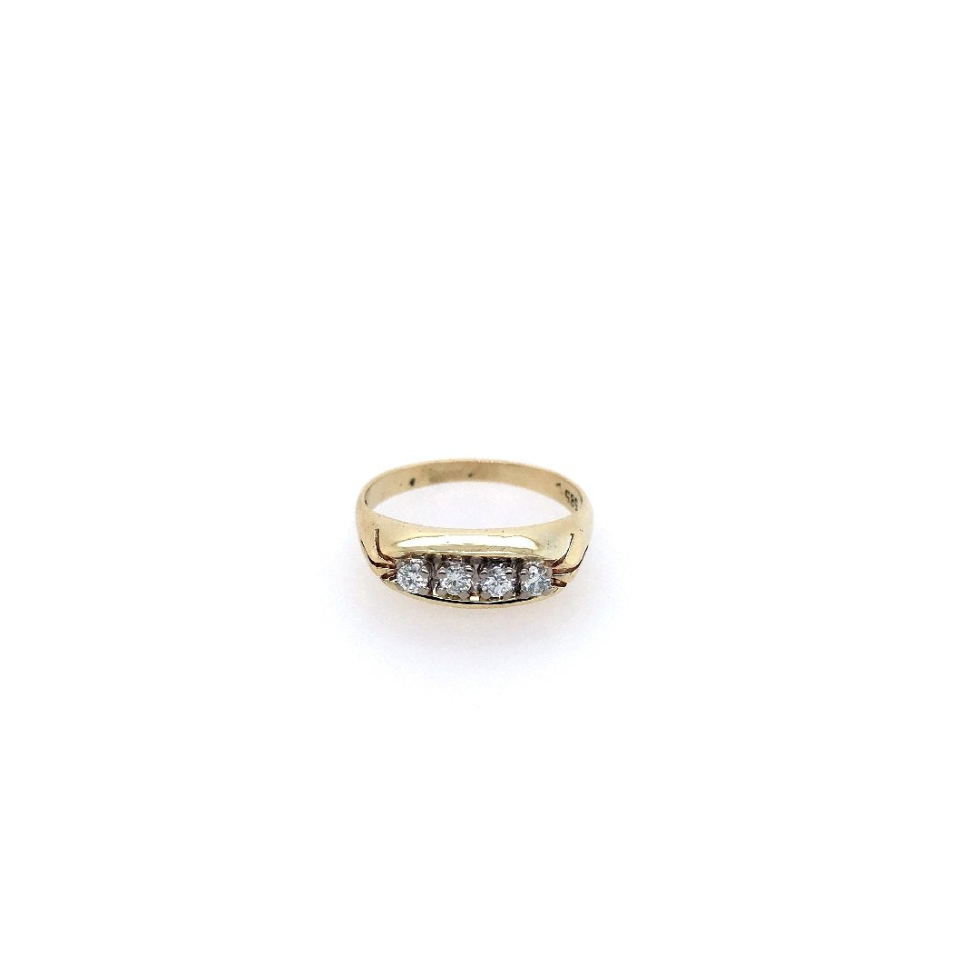 antiker-echtschmuck-antike-ringe-Ring Bicolor Gold 585 mit Brillanten-10457-Prejou
