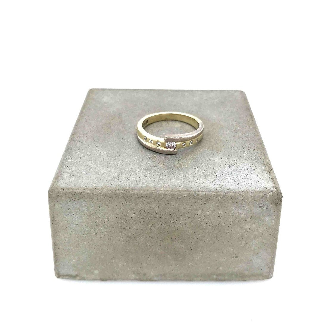 antiker-echtschmuck-antike-ringe-Ring Bicolor Gold 585 mit Brillanten-10517-Prejou