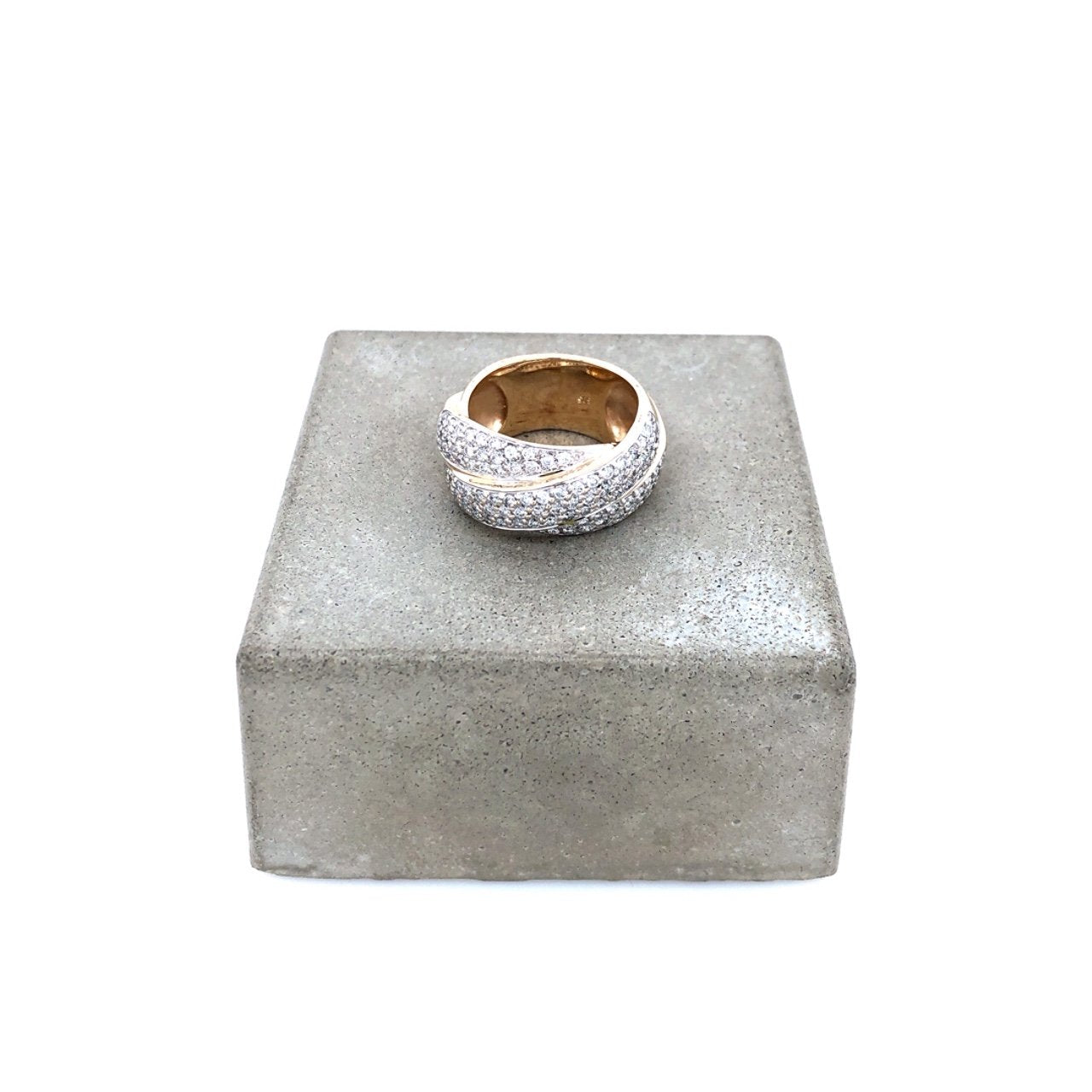 Vintage Ring Bicolor Gold 585 mit Brillanten-10573-Prejou