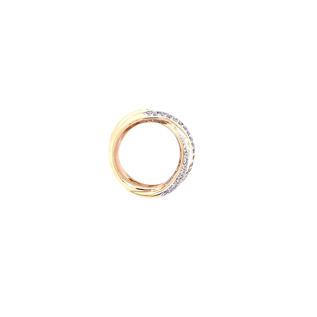 Vinatage Ring Bicolor Gold 585 mit Brillanten-10573-Prejou