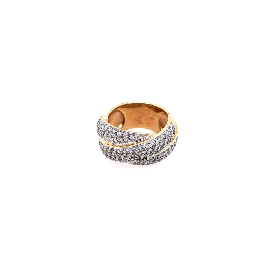 Vintage Ring Bicolor Gold 585 mit Brillanten-10573-Prejou