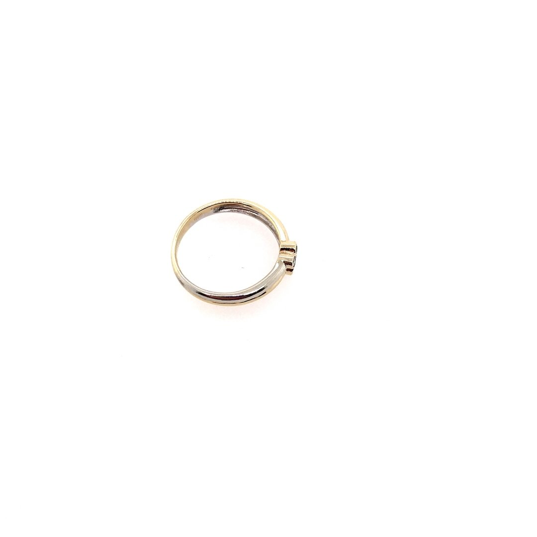 antiker-echtschmuck-antike-ringe-Ring Bicolor Gold 585 mit Brillanten-10692-Prejou