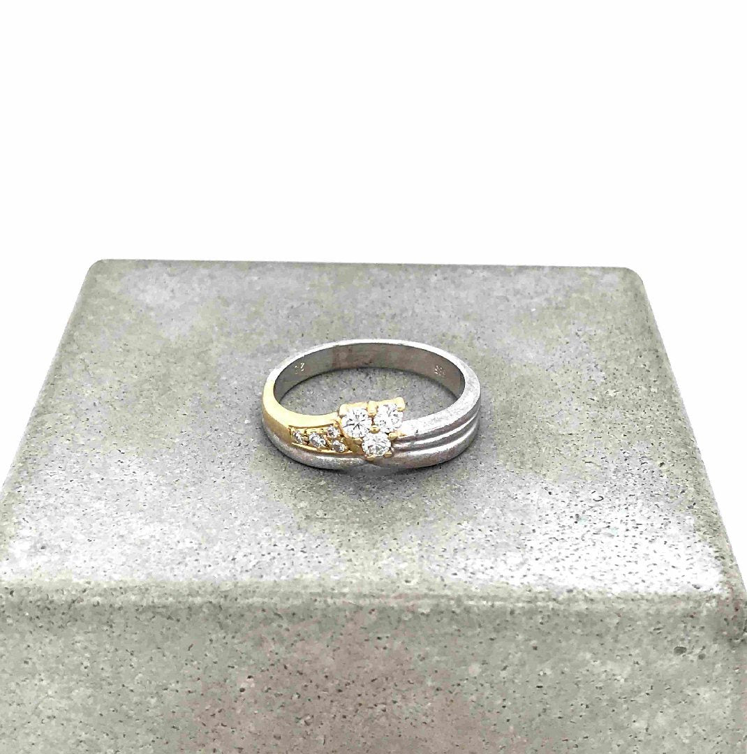 antiker-echtschmuck-antike-ringe-Ring Bicolor Gold 585 mit Brillanten-10732-Prejou