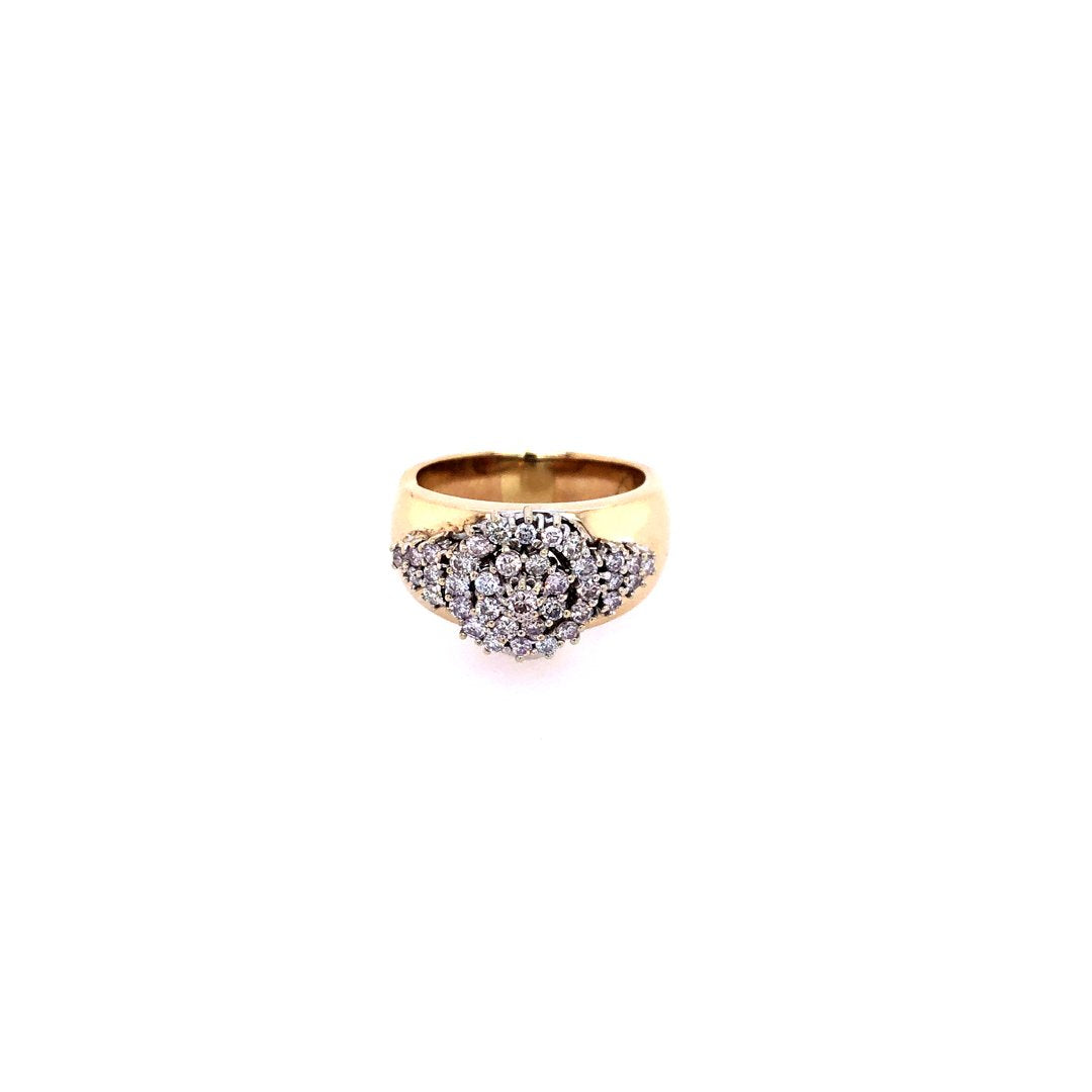 Vintage Ring Bicolor Gold 585 mit Brillanten-10810-Prejou